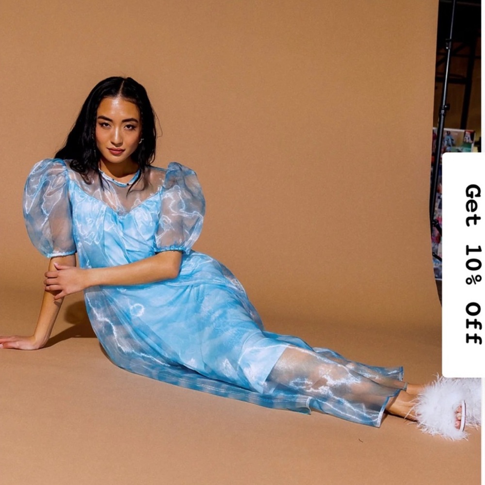 NWT dressed in LA LA Elegant Blue Sheer Dress